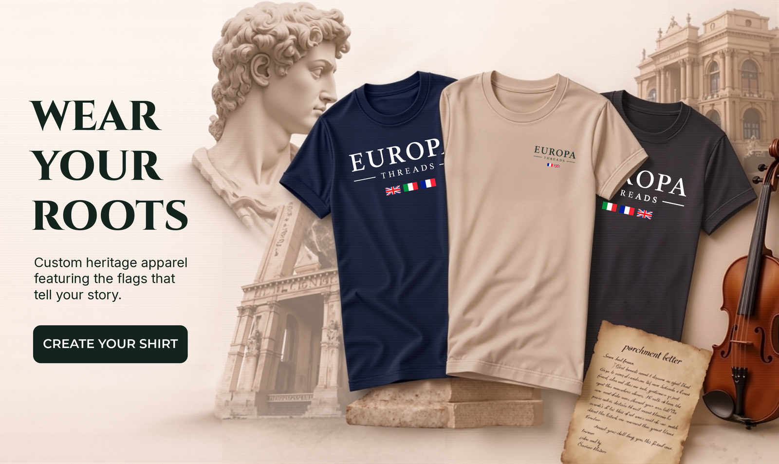 Europa Threads Custom Multi-Flag Canvas Display